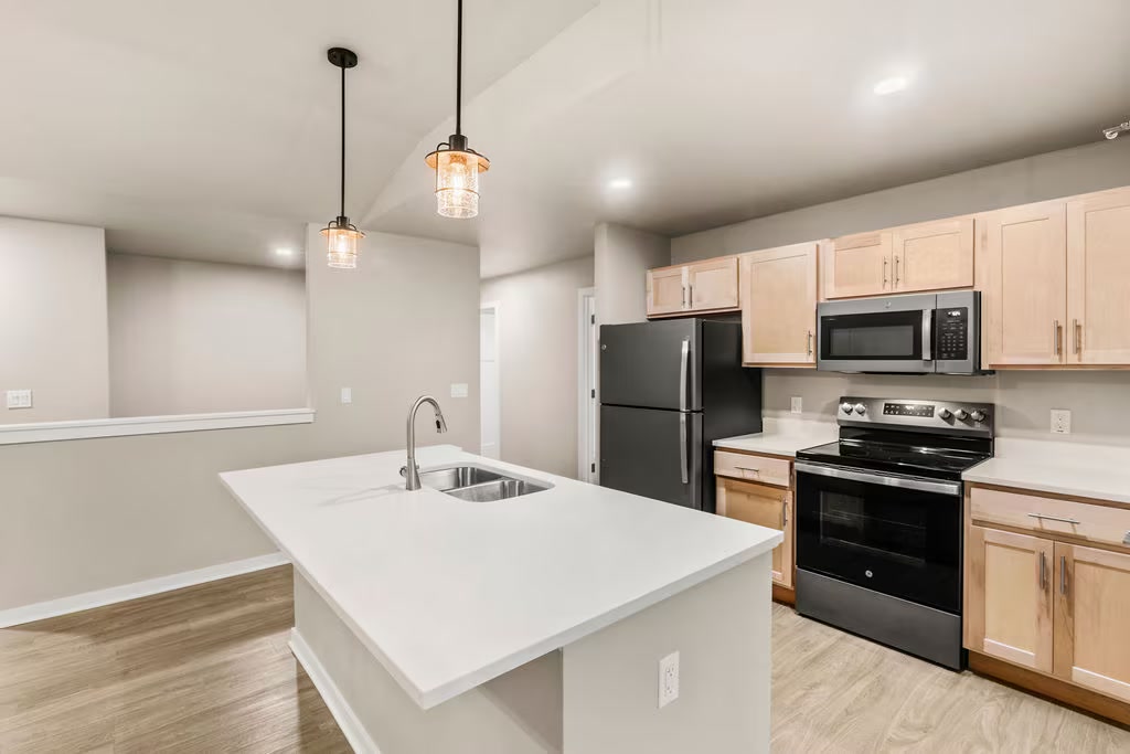 Modern kitchen with full appliance package
